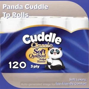 120 rolls panda cuddle 3 ply non scented luxury quilted toilet paper wipes, personal